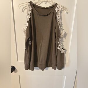 Elegant Lace Trimmed Women's Top